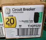 Box Of 10 Ge Circuit Breaker Amps Thin Double Pole THQP220. Fixed Price $98.10.