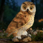 Solar-powered Led Garden Owl Statue Resin Outdoor Light-up Decorative Ornament. Fixed Price $25.68.