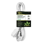 Gogreen Power GG24712 16/2 12' Household Extension Cord 3 Outlets White Ft. Fixed Price $12.51.