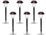 (6 Lights) Greenlighting Stainless Steel Swirl Solar Pathway Brown. Fixed Price $23.48.