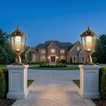 Pack Outdoor Solar Post Light Fixture Dusk To Dawn 20" Pillar Lamp With Remote. Fixed Price $145.99.