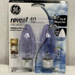 Ge Lighting Reveal 40-WATT Blunt Tip 48699 Fan & Chandelier 2 Bulbs. Fixed Price $15.99.