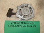 1973 K500 Sea King Clinton Montgomery Ward 5HP Outboard Recoil Pull Rope Starter. Fixed Price $75.00.