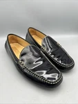 Land's End Women Shoes 10B Comfort Black Shinny Leather Slip On Loafers. Fixed Price $15.30.