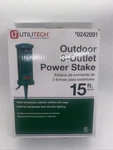 Utilitech Outdoor 3-OUTLET Power Stake #0242091 Awg 16/3 Sjtw 13A/125V/1625W. Fixed Price $12.00.