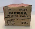 Vtg Sierra Electric Co Magnetic Switch 1070C 24 Volts - New Open Box. Fixed Price $54.99.