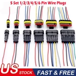 25SET 1-6 Pin Electrical Wire Connector Socket Quick Disconnect Waterproof Plug. Fixed Price $41.99.