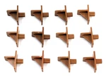 Nos! Lot Of 12 Pcs. Plastic Shelf Support Pins Pegs, Brown, Od. Fixed Price $9.99.