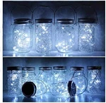 8 Pack Mason Jar Lights, 20 Led Solar Pure White Fairy String Lids Insert. Fixed Price $25.16.