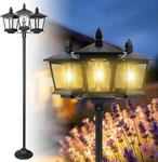 Elegant 3-HEAD Solar Lamp Post Light For Gardens, Lawns & Driveways. Fixed Price $116.99.