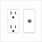 Riteav 1 Port Coax Cable Tv F-type Wall Plate Outlet Screwless White. Fixed Price $19.77.