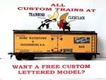 Ho Scale Custom Rome Watertown & Ogdensburg Rr Reefer Avail In W-12. Fixed Price $35.99.
