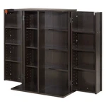 Uimoso 4-TIER Media Storage Cabinet With 16 Compartments For Dvds, Brown. Fixed Price $108.99.
