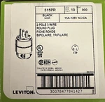 Leviton 515PR 15A 125V 2-POLE 3-WIRE Black Rubber Plug Nema 5-15P (box OF-10). Fixed Price $70.00.