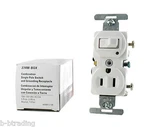 Cooper 274W White Combination Toggle Switch Nema 5-15 Outlet/receptacle 15A 120V. Fixed Price $11.10.