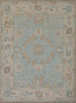 Light Blue Handmade Accent Rug 3X4 Vegetable Dye Oushak Turkish Foyer Carpet. Fixed Price $619.38.