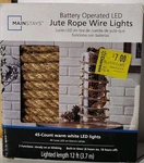 Led Decorative Jute Rope Wire Lights By Mainstays Indoor Battery Operated - New. Fixed Price $5.00.
