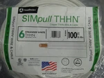 Southwire 100 Ft. 6 Gauge White Stranded Copper Thhn. Fixed Price $115.99.