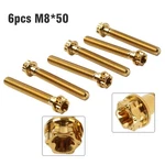 6PCS Titanium Bolts Torx Head Flange Screws M8X50MM Gold For Motorcycle Bike. Fixed Price $25.81.
