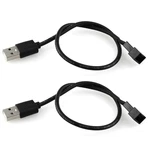 Dgzzi Usb To 3PIN Cable 2PCS 30CM/12INCH 3-PIN Pwm 5V Inches, Black. Fixed Price $9.15.