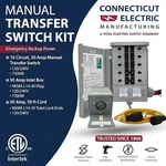 Connecticut Electric Emergen Manual Transfer Switch Kit EGS107501G2K50 30A/50FT. Fixed Price $405.00.