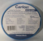 Carlon B708-SHK Shallow Ceiling Fan Pan Box 4" Round 1/2" Deep Cu. In. New. Fixed Price $5.95.