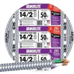 (2)-SOUTHWIRE 50 Ft. 14/2 Mc Armored Cable Electrical 68579252. Fixed Price $143.89.
