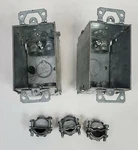 Rectangle Steel Gang Switch Box Raco 3 In. Gray Lot Of & 1/2 Connector. Fixed Price $8.97.