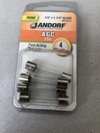 Jandorf 60631 Cartridge Fast-acting Fuse, 4 A, 250 V, 10 Ka At 125 Vac, I886. Fixed Price $8.99.