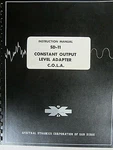 Spectral Dynamics SD-11 Constant Output Level Adapter C.o.l.a. Inst. Manual. Fixed Price $20.00.