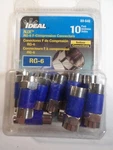 Ideal RG-6 F-compression Connectors 89-040 10 Pack 6FNJX. Fixed Price $7.95.
