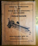 Allis-chalmers Forage Blower Owner's Operator's & Parts Manual TM-34A. Fixed Price $15.00.