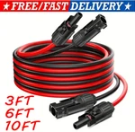 Black+red 10 Awg Solar Panel Extension Cable Silicone Flexible Wire Connectors. Fixed Price $6.08.