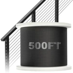 Blika 500FT 1/8" Black Stainless Steel Cable, T316 Marine Grade. Fixed Price $164.67.