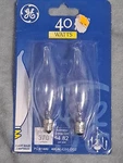 Ge Watt Light Bulbs 40CAC/CD2-DG2 Candelabra Clear Bent Tip New. Fixed Price $5.00.