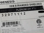 Southwire Genesis 3207 22/8C Shielded Plenum Control Cable Cmp White /100FT. Fixed Price $39.99.