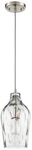 Pendant 60-WATT 1-LIGHT Brushed Nickel Finish Mini With Hammered Glass. Fixed Price $52.80.