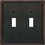 Jackson Deerfield 3002AZ Imperial Bead Antique Bronze Toggle Switchplate. Fixed Price $15.00.