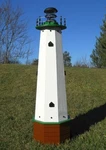 Well Pump Cover Wooden Lighthouse With Solar - 4 Ft Tall Green Accents. Fixed Price $229.00.