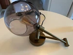 World Market Wall Lamp Brass Finish Charcoal Glass Globe Mid Century Art Deco. Fixed Price $55.00.