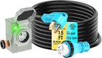 Amp 15FT Generator Cord & Power Inlet Box Combo Nema 14-50P/SS2-50R. Fixed Price $159.99.