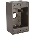 Hubbell 5321-2 Weatherproof Box, 4-OUTLET, 1-GANG, Aluminum, Bronze, Powder-coat. Fixed Price $16.49.