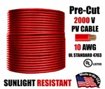 Awg Pv Wire Red Solar Cable 1000/2000V Copper Pre-cut 500 Ft. Fixed Price $190.00.