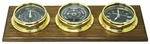 Prestige Barometer, Roman Clock And Tide In Brass, Mounted On Oak. Fixed Price $978.15.