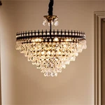American Vintage Round Crystal Ceiling Chandelier Pendant Hanging Light Fixture. Fixed Price $129.94.