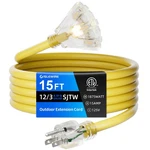 Islewire Outdoor Extension Cord With Multiple Outlets, 12 15FT, Yellow. Fixed Price $33.46.
