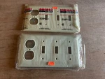 Sierra 3 Gang Duplex Outlet Switch Plate Wall Cover Ivory Ribbed Vintage Pair. Fixed Price $27.55.
