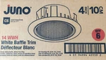 6 Pack Case Juno Contractor Select 14 Wwh White Baffle Trim Ring 4IN. 10CM.. Fixed Price $39.99.