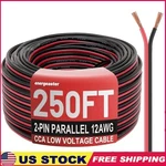 12 Gauge Wire 250FT Conductors Electrical Red Black Cable Low Voltage. Fixed Price $74.16.