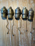 5X Bryant Ge H+h Sockets Porcelain Interior 1/8IPS Lamp Light Pull Chain Uno. Fixed Price $44.00.
